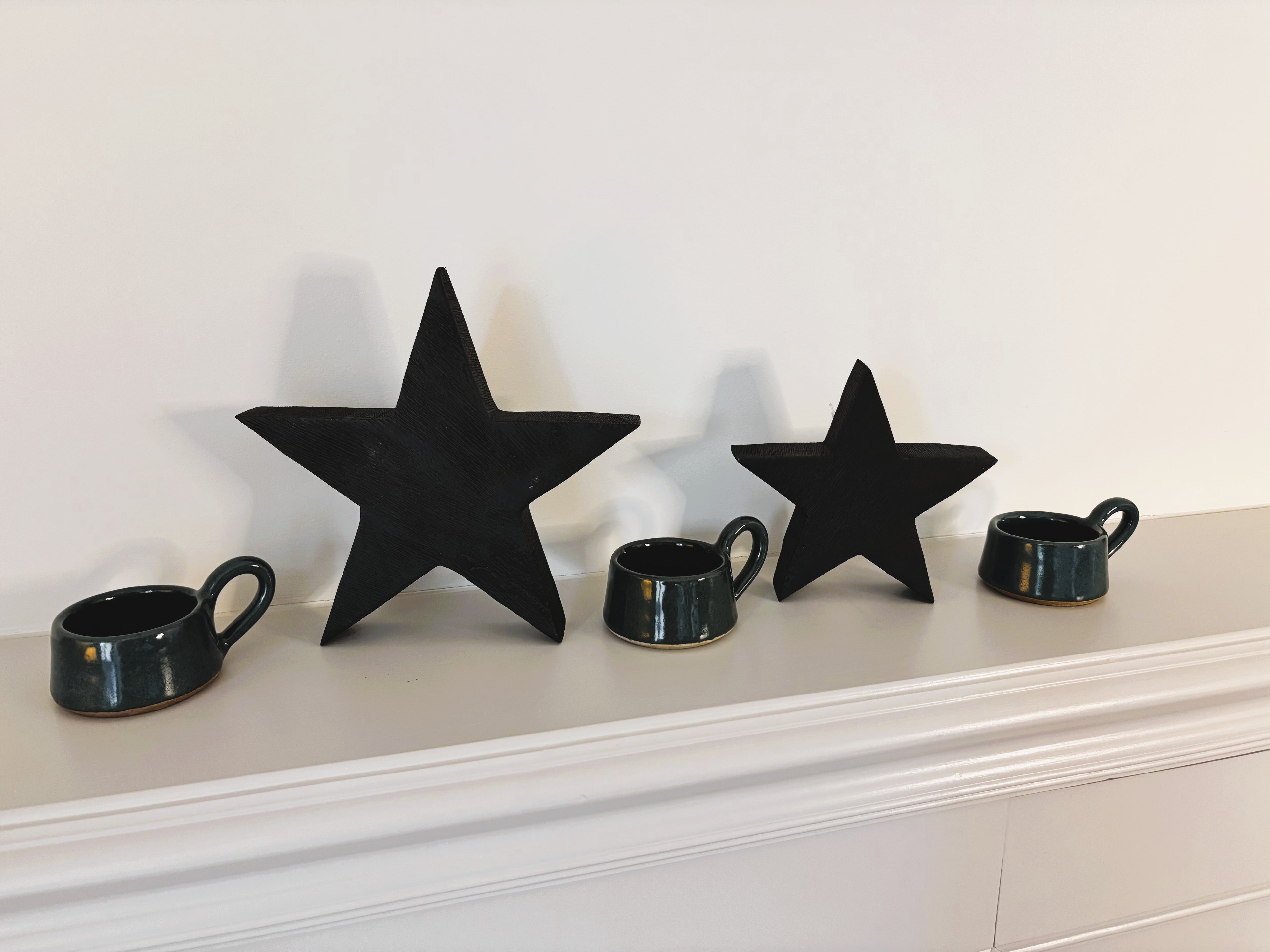 Black Wooden Star, 20cm