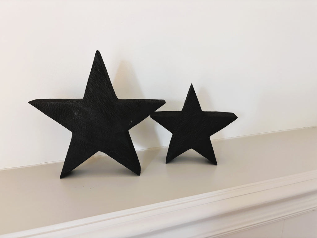 Black Wooden Star, 15cm