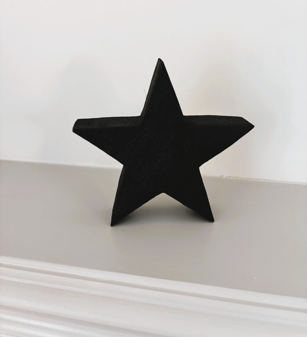 Black Wooden Star, 15cm
