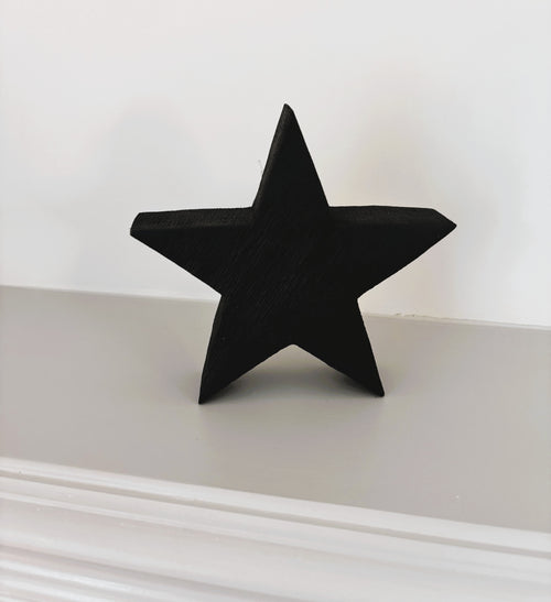 Black Wooden Star, 20cm