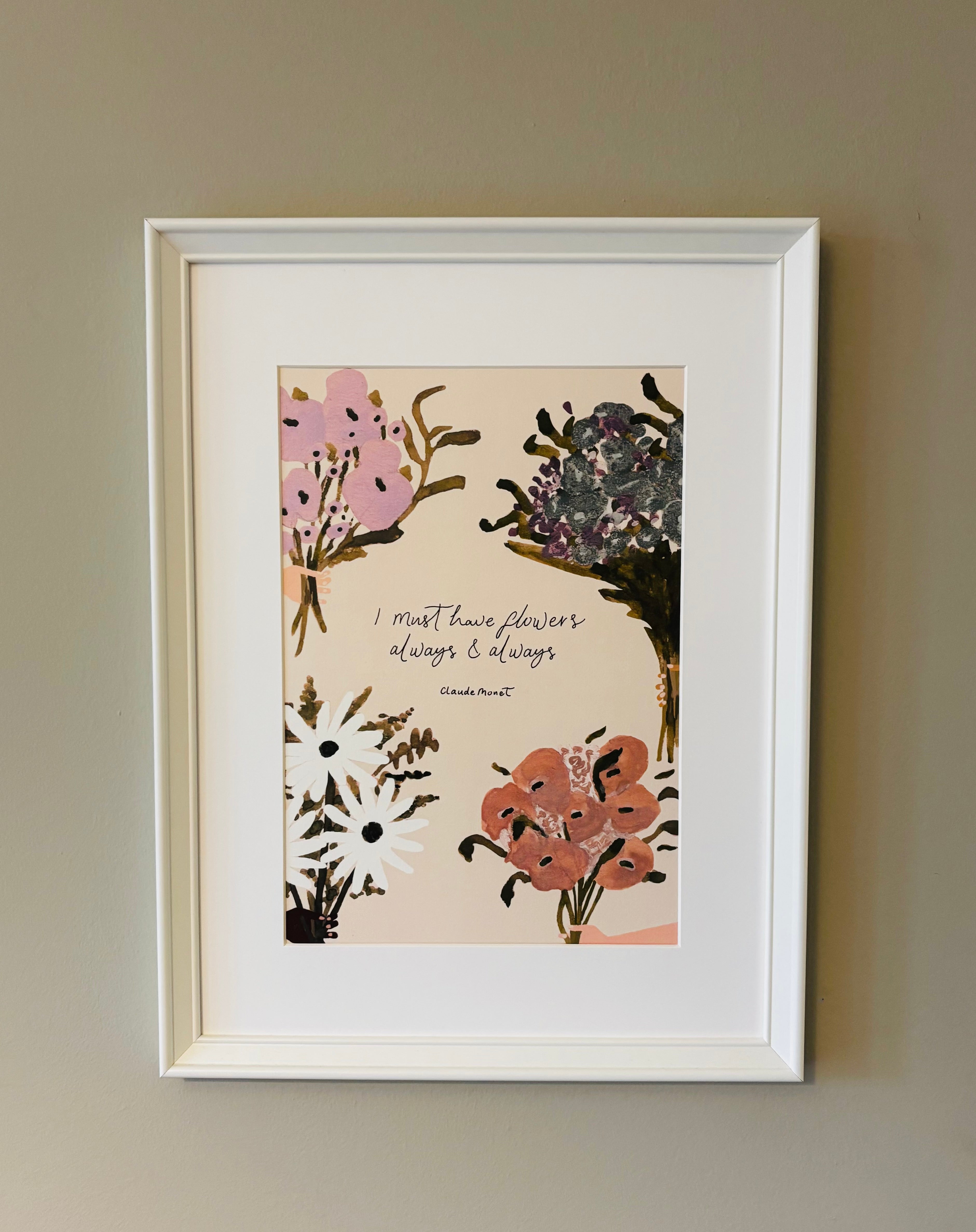 I Must Have Flowers, A4 Wall Print