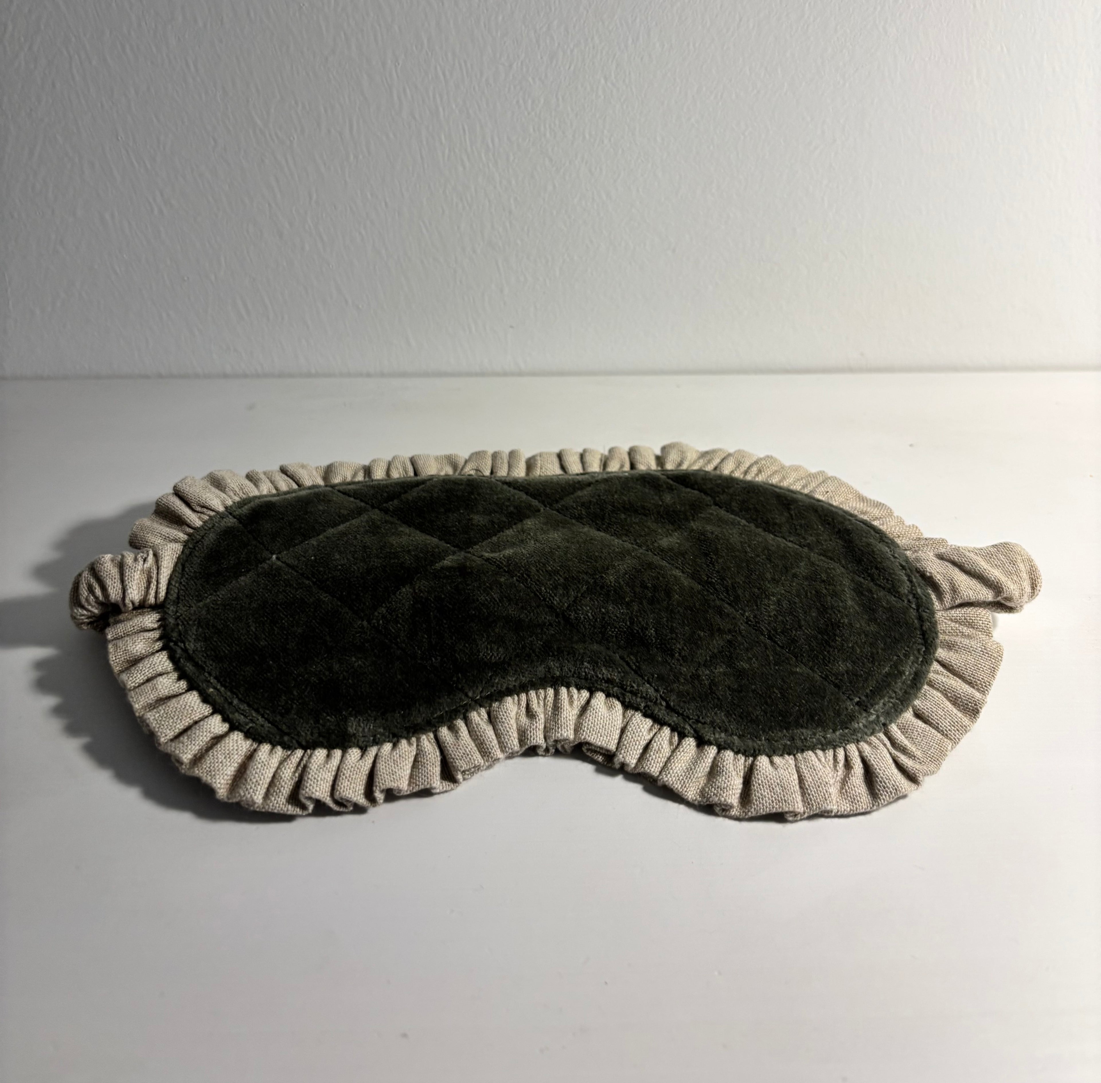 Cotton Velvet Eye Mask, Moss