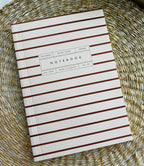 Burgundy Stripe Lay Flat Notebook