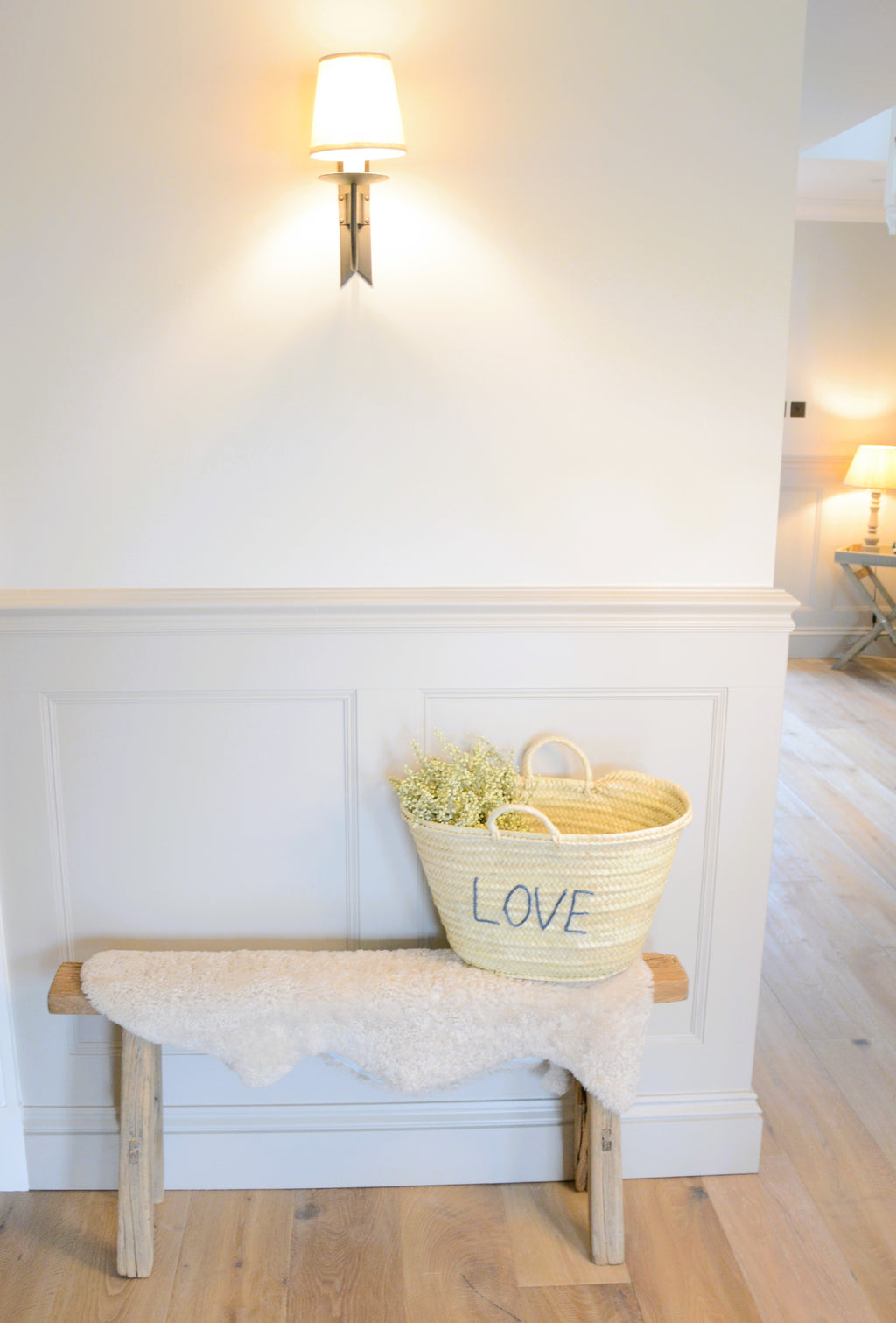 LOVE (Blue) Palm Leaf Basket