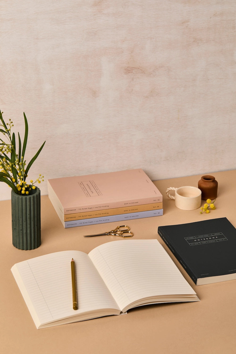 Burgundy Stripe Lay Flat Notebook