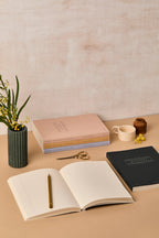 Burgundy Stripe Lay Flat Notebook