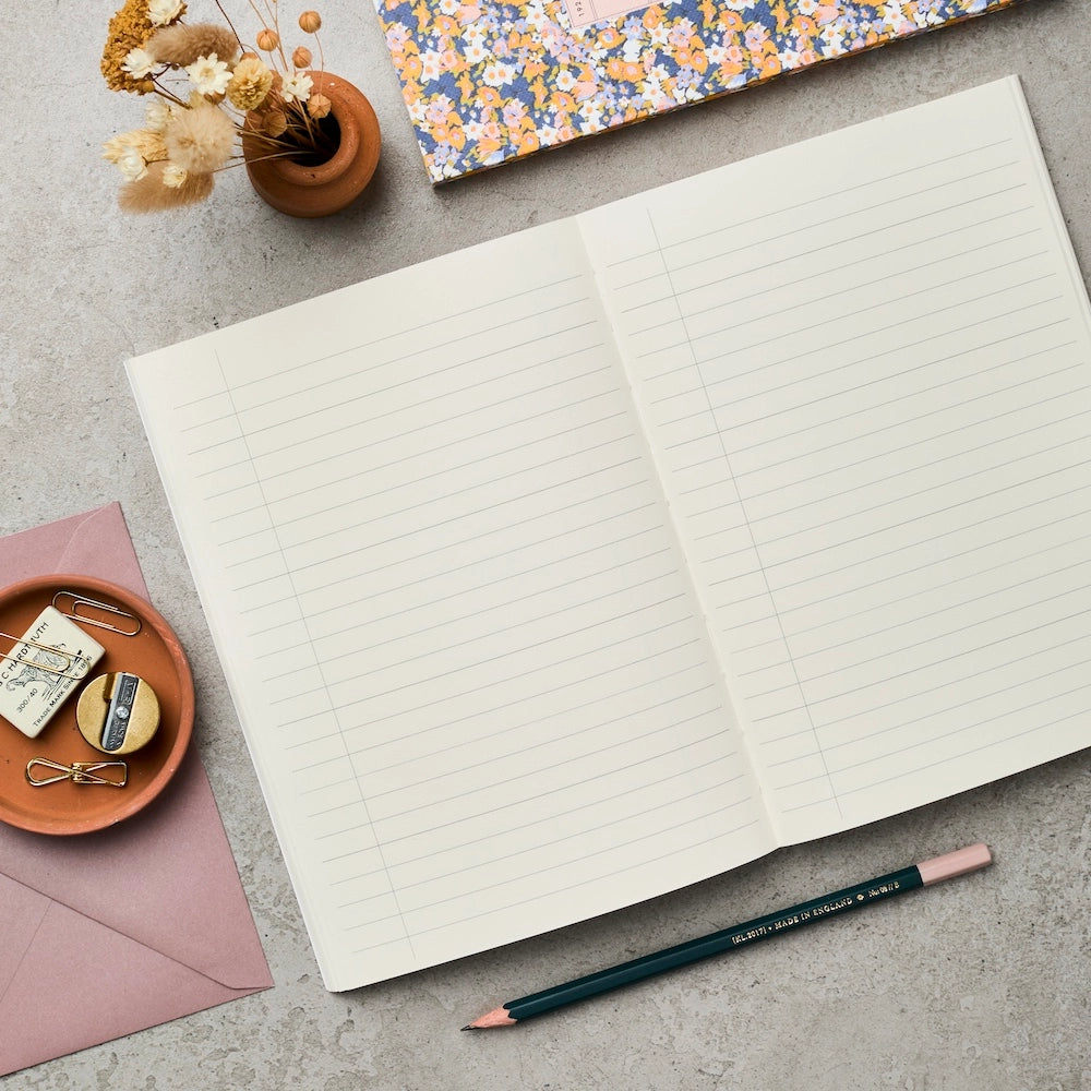 Burgundy Stripe Lay Flat Notebook