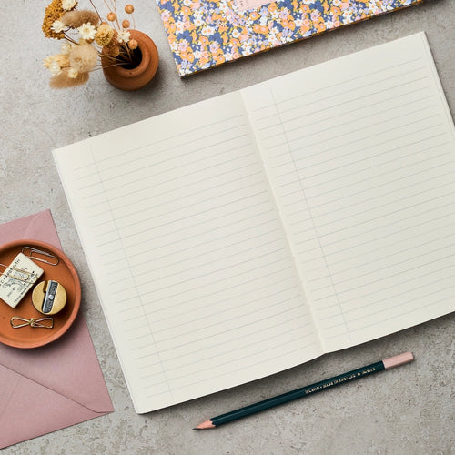 Burgundy Stripe Lay Flat Notebook