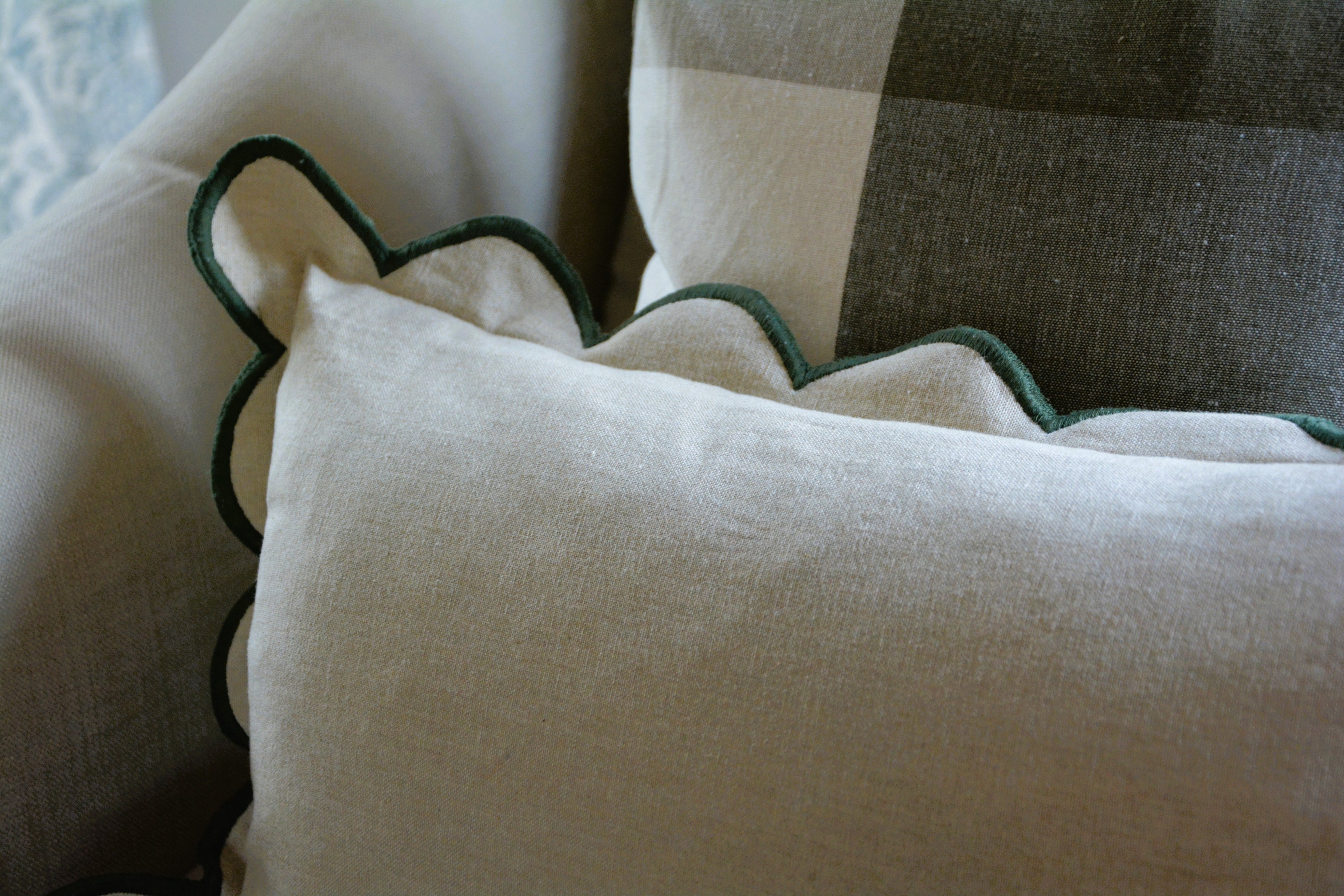 Scallop Cushion, Moss