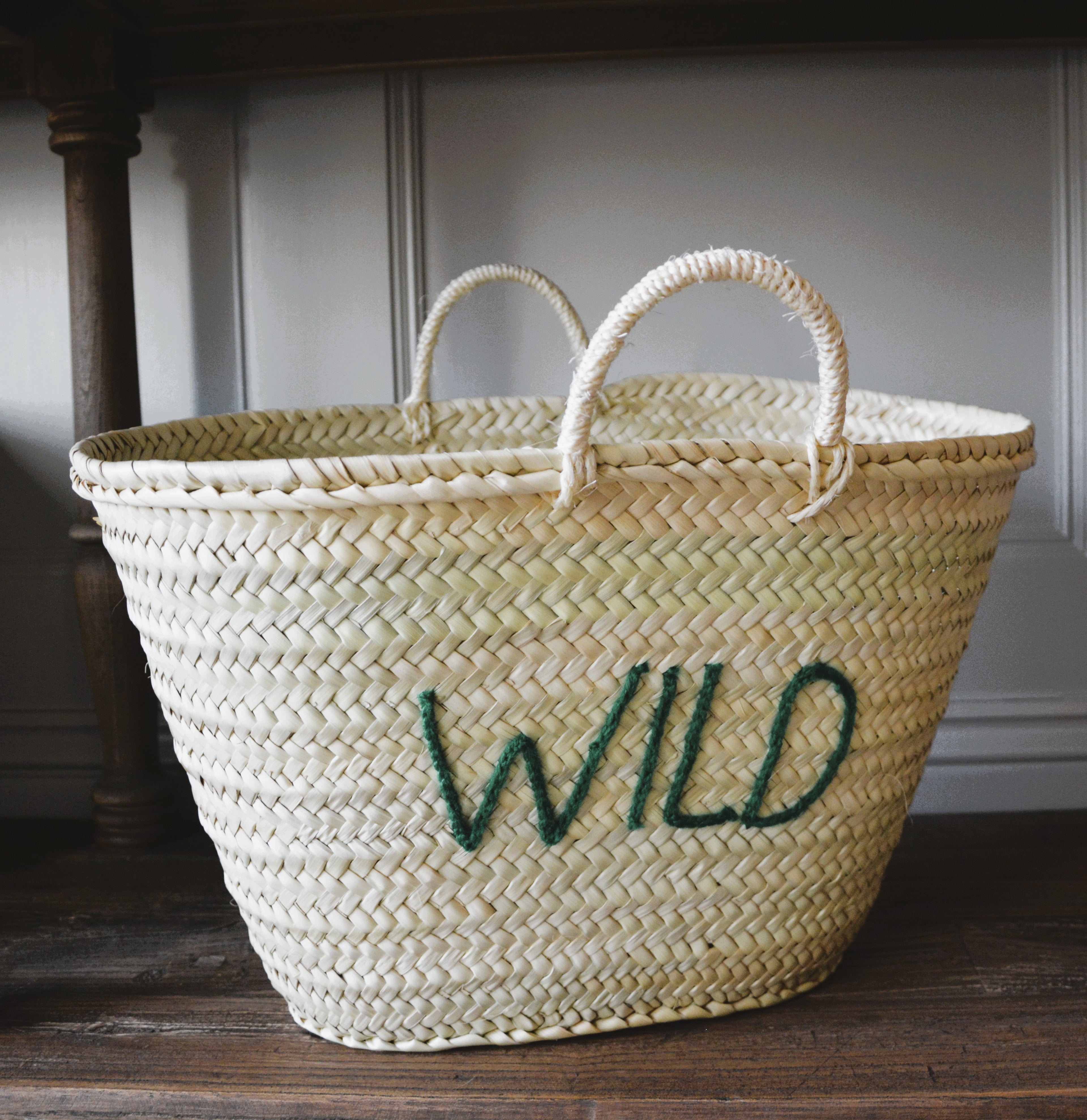 WILD (Green) Palm Leaf Basket