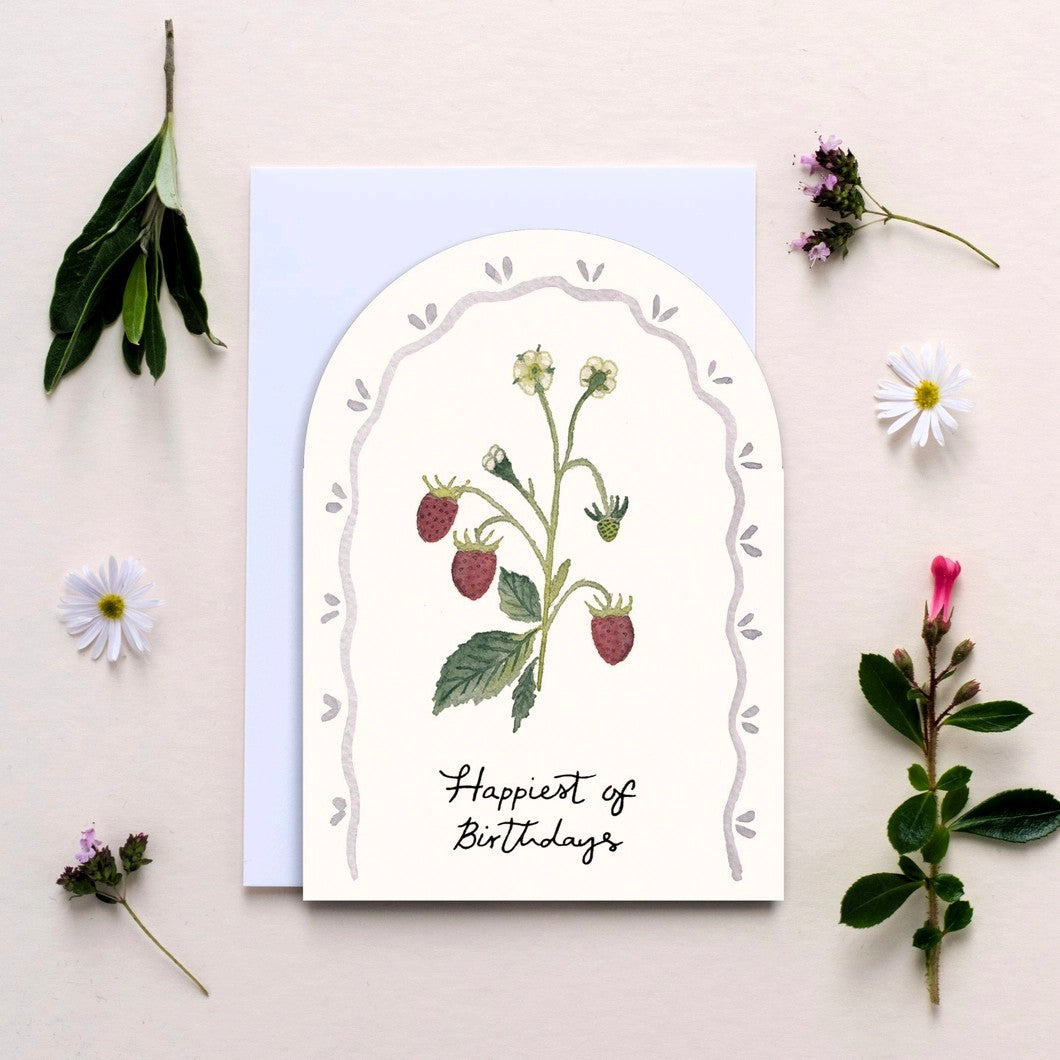Wild Strawberry Birthday Card